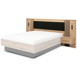 Comodino Marrone Nero un Cassetto un Ripiano 93.5x35x115.5h cm, Apertura Scorrevole - Cetraro