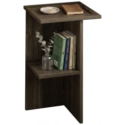 Comodini > Dmora Comodino un Ripiano Colore Ripiano Marrone 36x36x60h cm, Sfumatura Colore Struttura Noce - Roaschia Marrone Noce