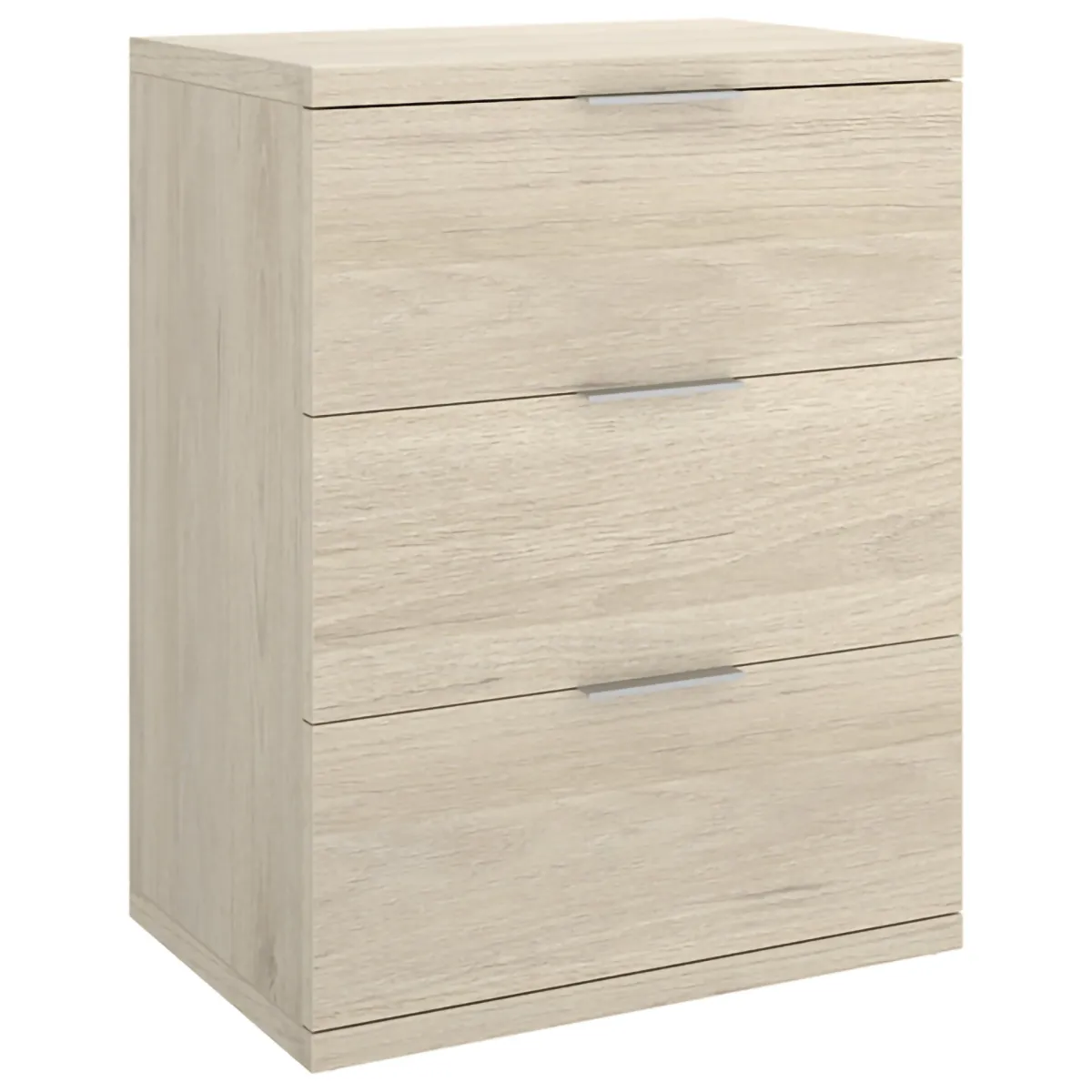 Comodini > Dmora Comodino Marrone Rovere Grigio 3 Cassetti un Ripiano 34x42x57h cm, Piedini abs Antirumore e Antigraffio - Blythe Grigio, Marrone Rovere