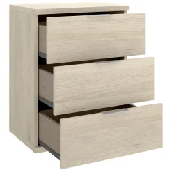 Comodino Marrone Rovere Grigio 3 Cassetti un Ripiano 34x42x57h cm, Piedini abs Antirumore e Antigraffio - Sturgis
