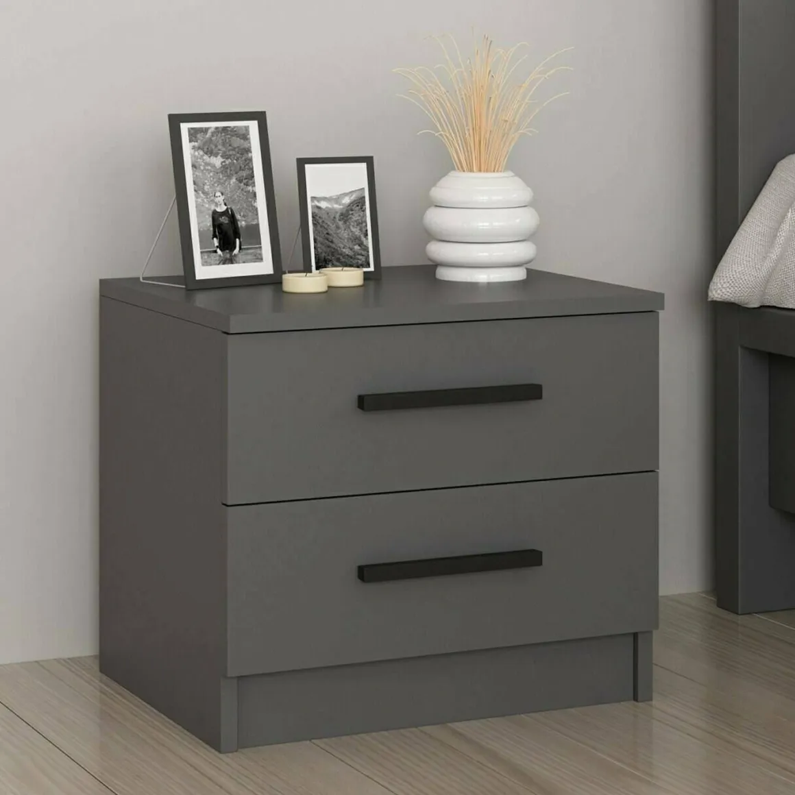 Comodino moderno antracite 50x47x40h cm - Iune