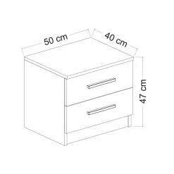 Comodino moderno antracite 50x47x40h cm - Iune