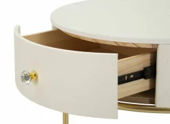 Comodino moderno bianco e oro 52x52x70h cm - Consolle Miscano