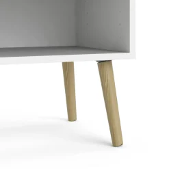 Comodini > Dmora Comodino moderno bianco e quercia 50x39x49h cm - Lucina Marrone, Bianco Quercia