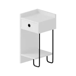 Comodini > Dmora Comodino moderno 32x30x61h cm - Cedro Bianco