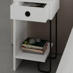 Comodini > Dmora Comodino moderno 32x30x61h cm - Cedro Bianco