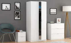Comodino moderno bianco 38x33x45h cm - Artiglio