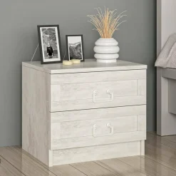 Comodino moderno bianco 54x47x40h cm - Ludovic