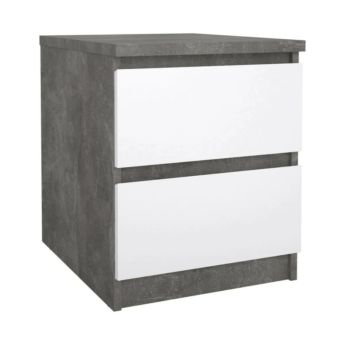 Comodini > Dmora Comodino moderno cemento e bianco lucido 50x40x49h cm - Azar Bianco Lucido, Grigio Cemento