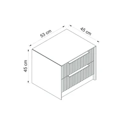 Comodino moderno cemento 53x45x45h cm - Moke