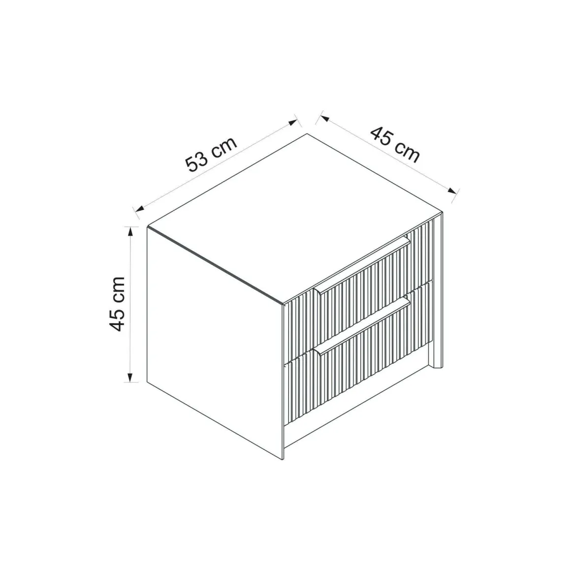 Comodino moderno cemento 53x45x45h cm - Moke