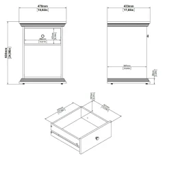 Comodini > Dmora Comodino moderno 47x43x63h cm - Pascal Nero
