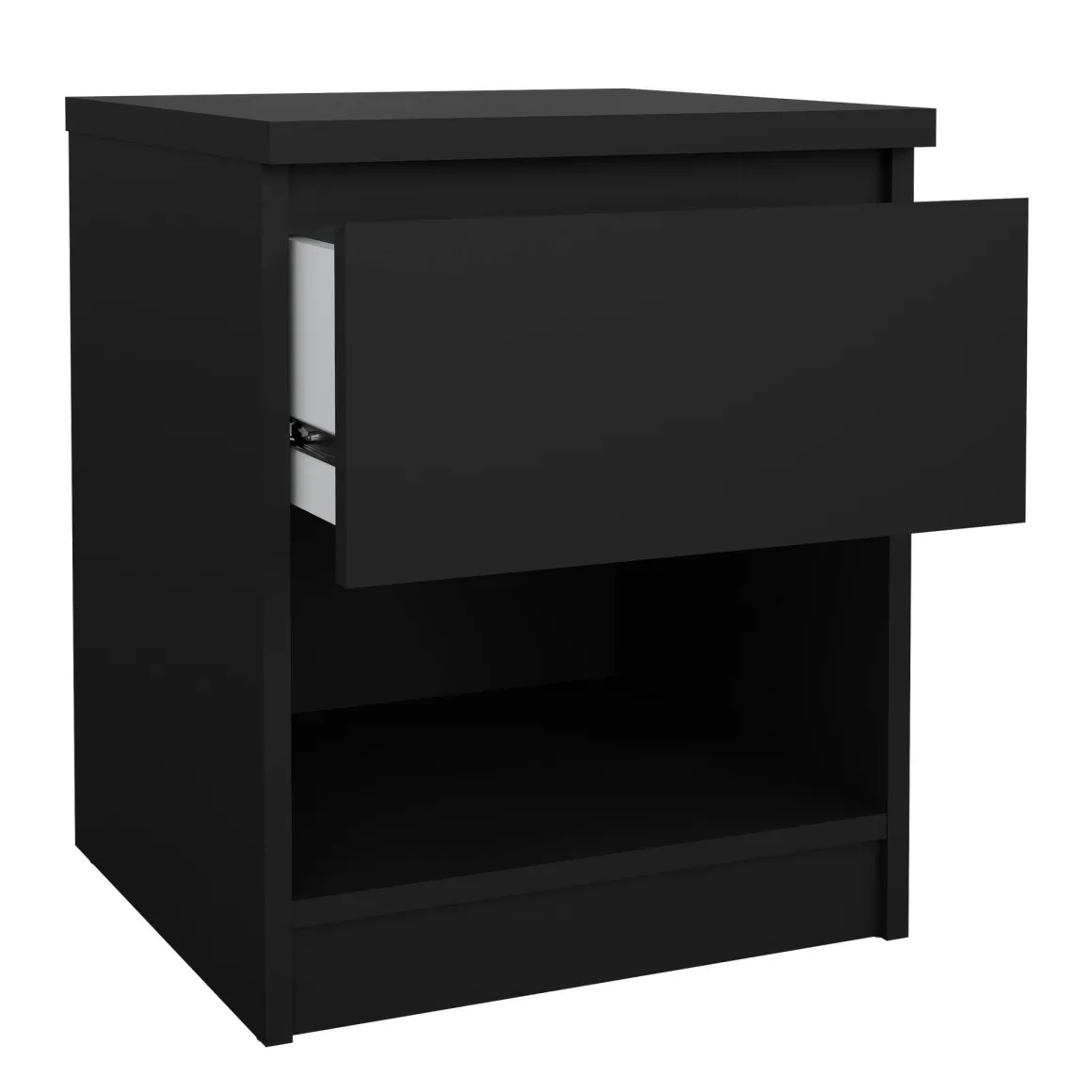 Comodino moderno nero 40x40x49h cm - Scolastica