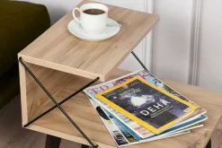 Comodini|Camera Da Letto > Dmora Comodino moderno quercia 50x40x55h cm - Newton Marrone Quercia