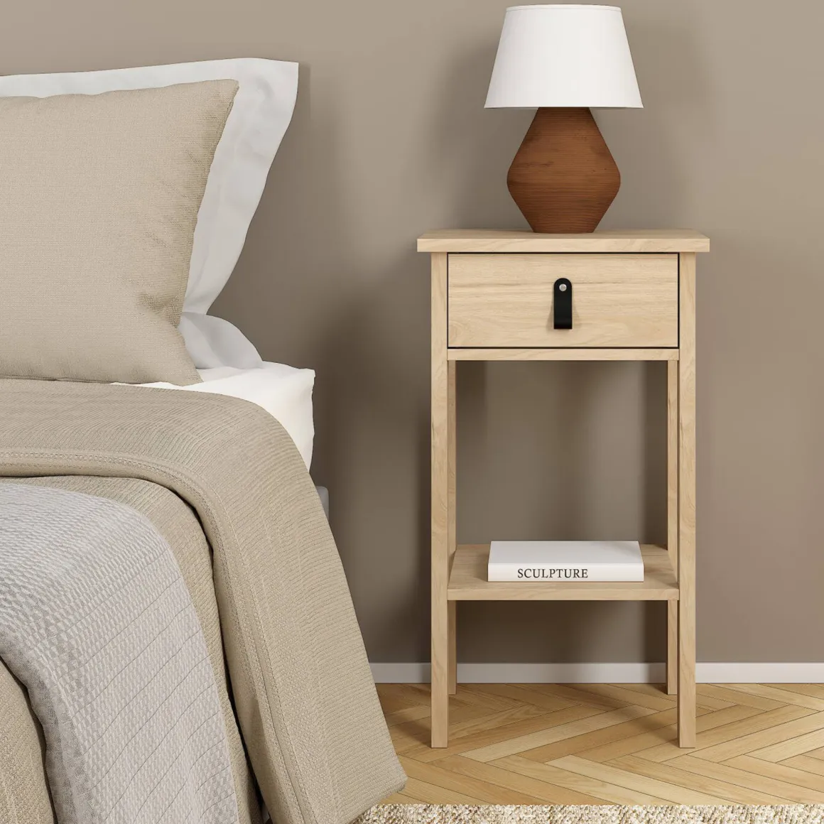 Comodino moderno rovere 40x34x70h cm - Inday