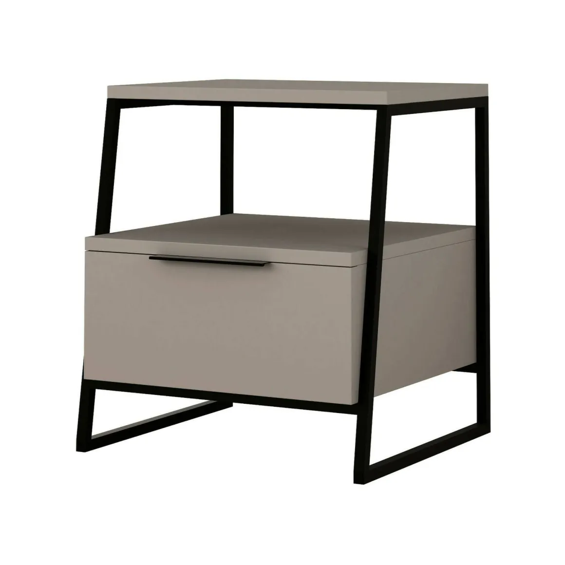 Comodino moderno tortora 45x40x50h cm - Alonso