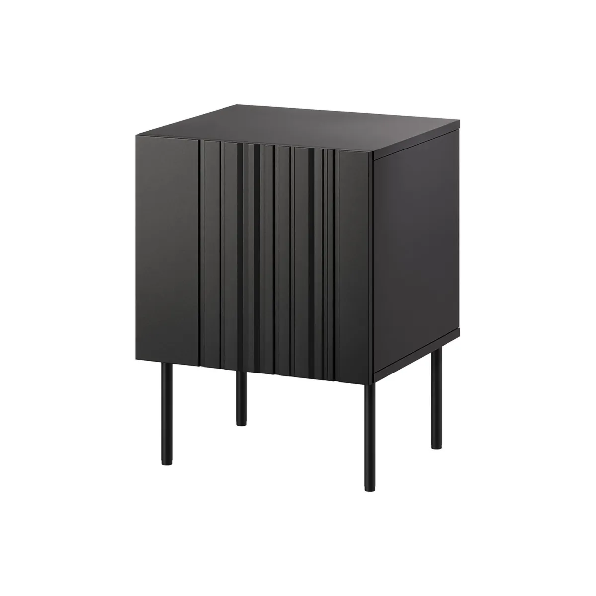 Comodini > Dmora Comodino Cassetti un Ripiano 59x42x44.5h cm, Un'anta - Russi Nero