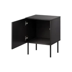 Comodini > Dmora Comodino Cassetti un Ripiano 59x42x44.5h cm, Un'anta - Russi Nero