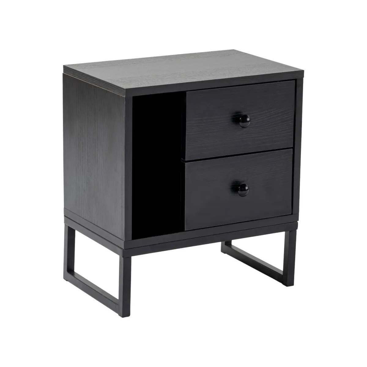 Comodini > Dmora Comodino Rhiannon, 45x30 h50 cm, Nero