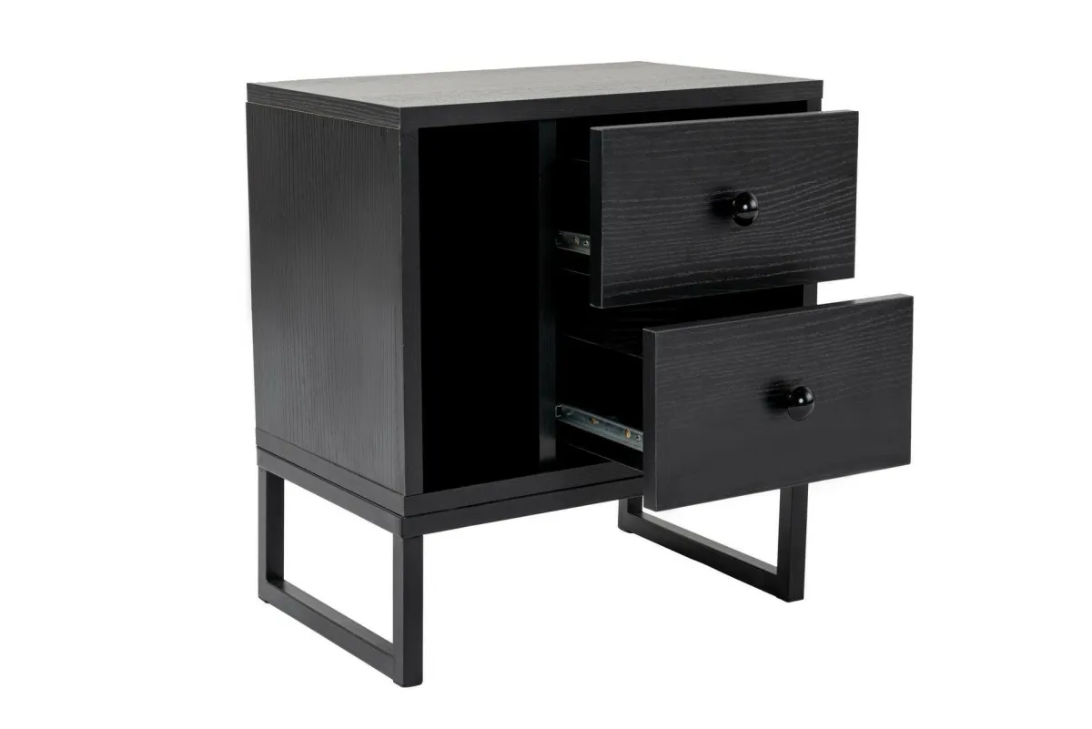 Comodini > Dmora Comodino Rhiannon, 45x30 h50 cm, Nero