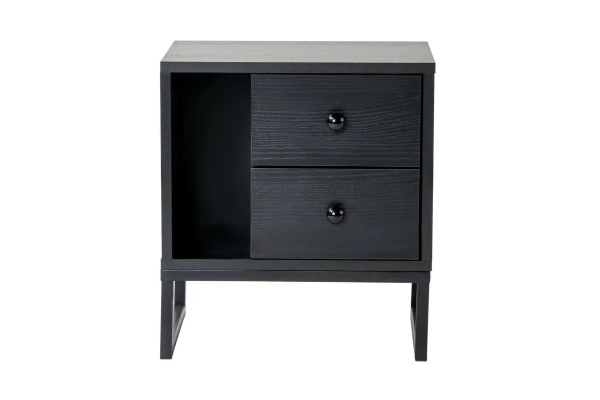 Comodini > Dmora Comodino Rhiannon, 45x30 h50 cm, Nero