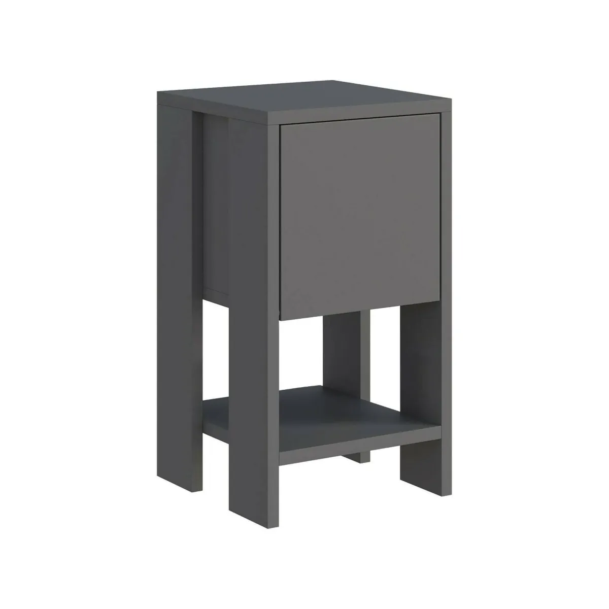 Comodini|Camera Da Letto > Dmora Comodino 2 ripiani antracite 30x30x55h cm - Filippa Nero Antracite