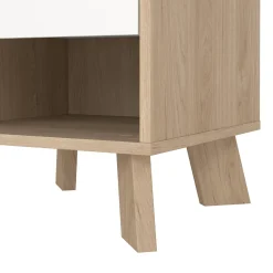 Comodini > Dmora Comodino 2 ripiani rovere e bianco 40x39x47h cm - Zuglio Bianco, Marrone Rovere