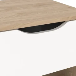 Comodini > Dmora Comodino 2 ripiani rovere e bianco 40x39x47h cm - Zuglio Bianco, Marrone Rovere