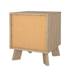 Comodini > Dmora Comodino 2 ripiani rovere e bianco 40x39x47h cm - Zuglio Bianco, Marrone Rovere