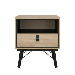 Comodino 2 ripiani rovere 53x40x59h cm - Chito