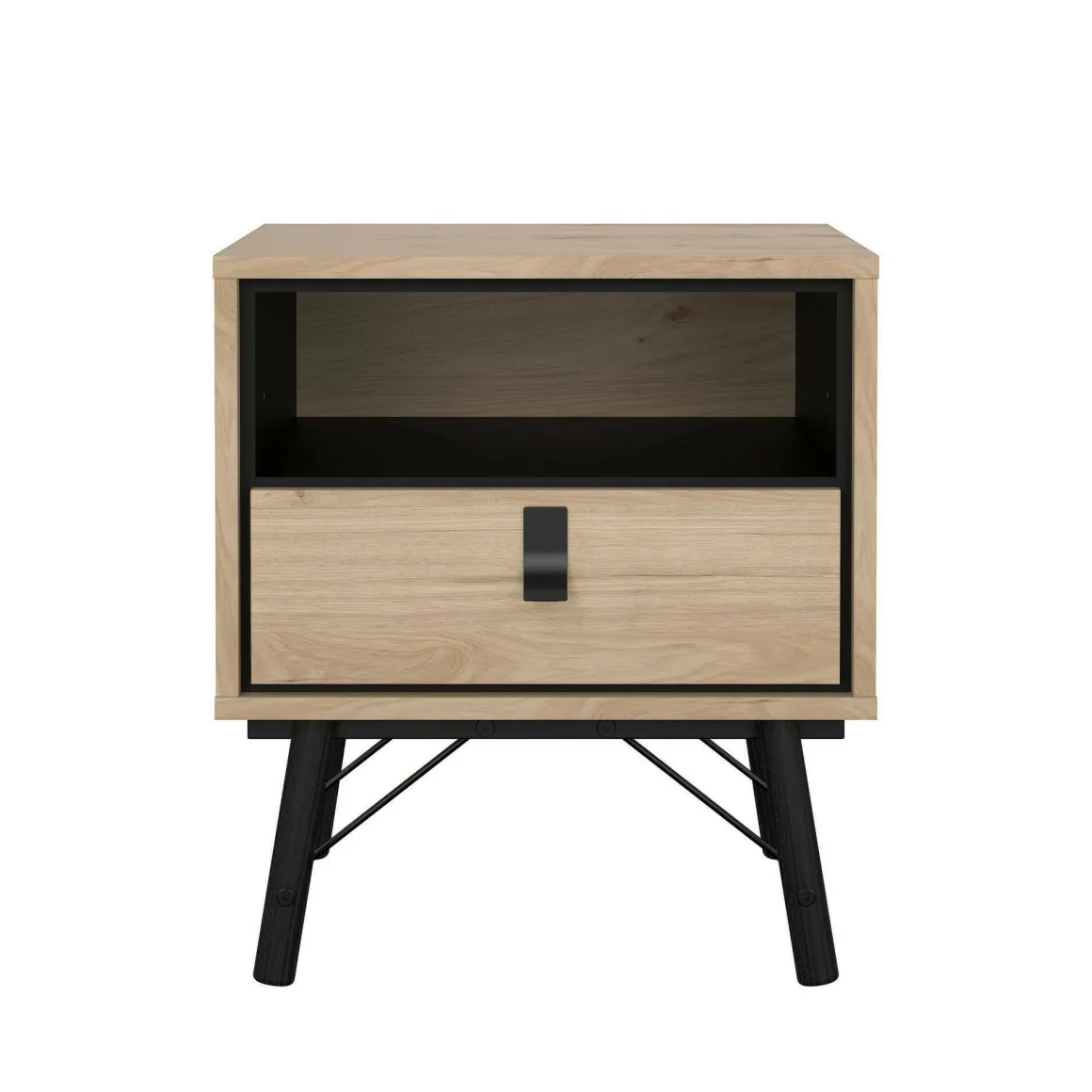 Comodino 2 ripiani rovere 53x40x59h cm - Chito