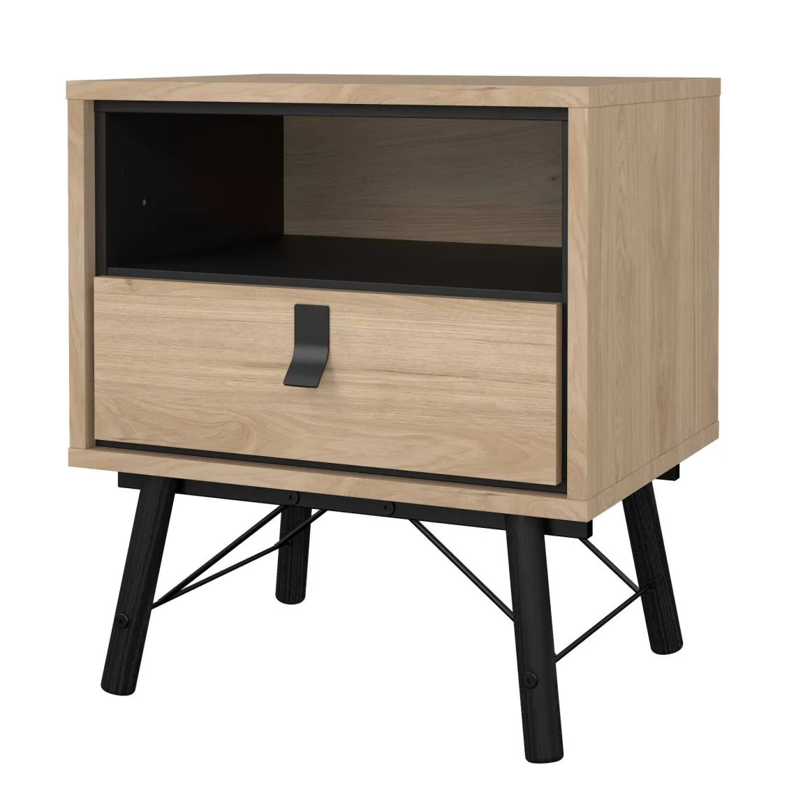 Comodino 2 ripiani rovere 53x40x59h cm - Chito