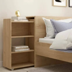 Comodini > Dmora Comodino 7 ripiani rovere 144x26x79h cm - Arnaboldi Marrone Rovere