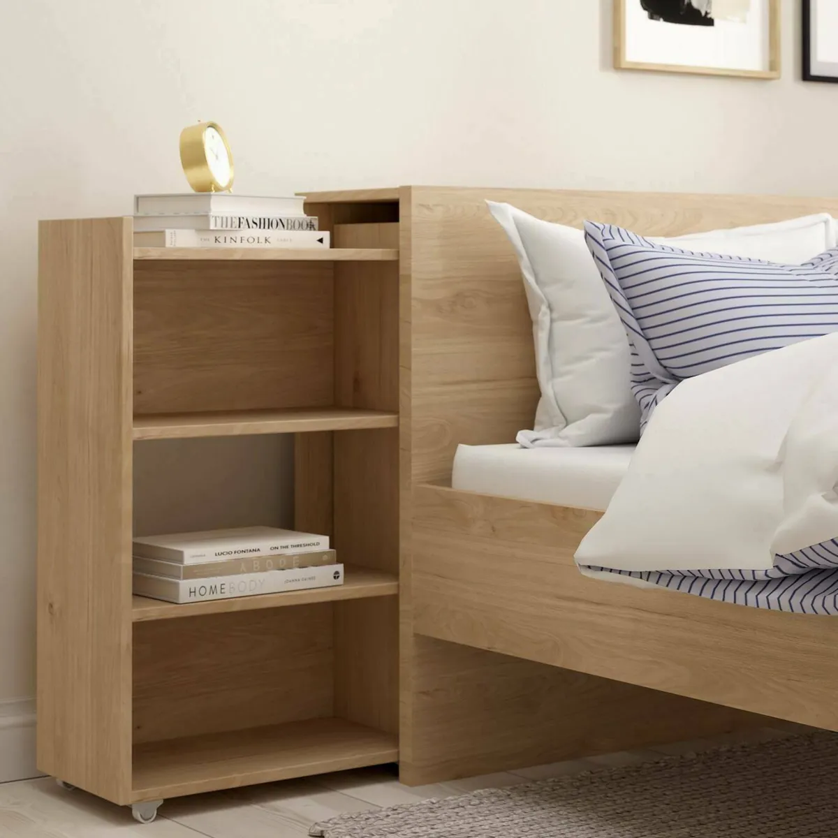 Comodini > Dmora Comodino 7 ripiani rovere 144x26x79h cm - Arnaboldi Marrone Rovere
