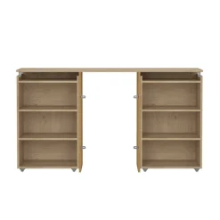 Comodini > Dmora Comodino 7 ripiani rovere 144x26x79h cm - Arnaboldi Marrone Rovere