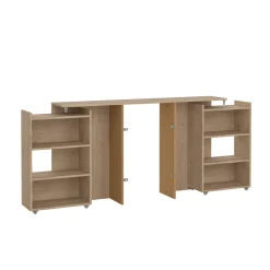 Comodini > Dmora Comodino 7 ripiani rovere 144x26x79h cm - Arnaboldi Marrone Rovere