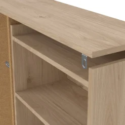 Comodini > Dmora Comodino 7 ripiani rovere 144x26x79h cm - Arnaboldi Marrone Rovere