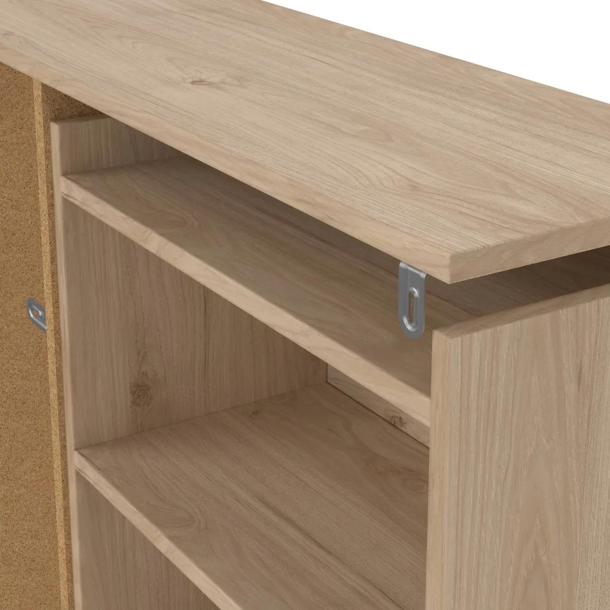 Comodini > Dmora Comodino 7 ripiani rovere 144x26x79h cm - Arnaboldi Marrone Rovere