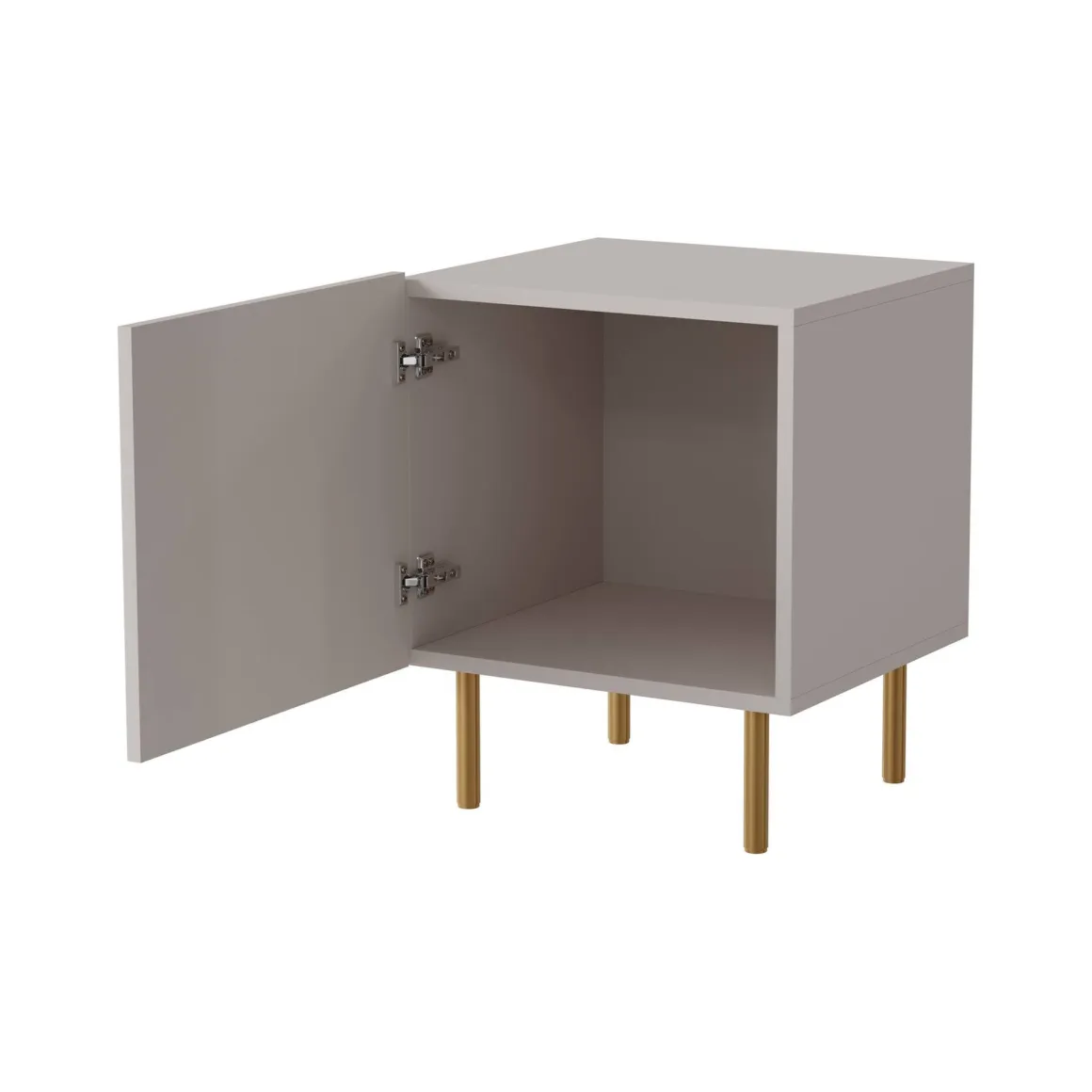 Comodino 1 ripiano beige 44x40x51h cm - Set di 2 comodini Farini
