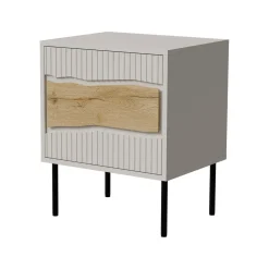 Comodino 1 ripiano beige 50x40x61h cm - Set di 2 comodini Ussana