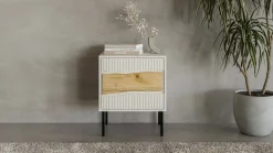 Comodino 1 ripiano beige 50x40x61h cm - Set di 2 comodini Ussana