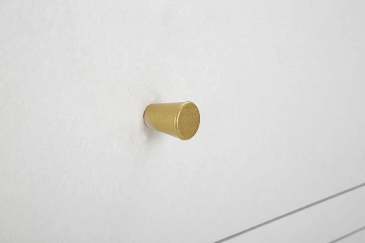Comodino 1 ripiano bianco e oro 60x32x79h cm - Suze