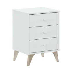Comodini|Camera Da Letto > Dmora Comodino 1 ripiano bianco e rovere 40x33x56h cm - Attina Marrone, Bianco Rovere