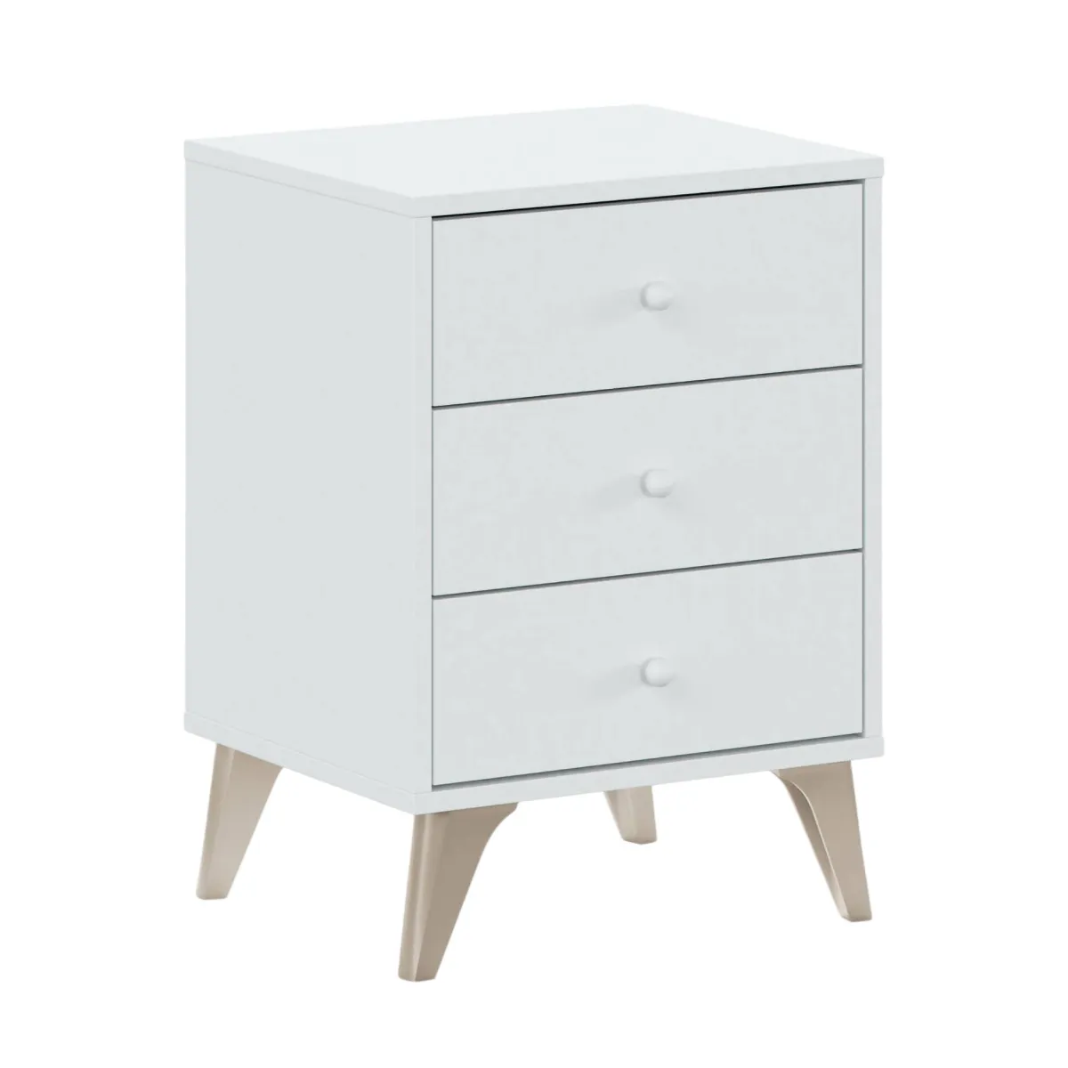 Comodini|Camera Da Letto > Dmora Comodino 1 ripiano bianco e rovere 40x33x56h cm - Attina Marrone, Bianco Rovere