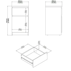 Comodini|Camera Da Letto > Dmora Comodino 1 ripiano 50x34x49h cm - Armageddo Bianco Lucido