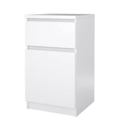 Comodino 1 ripiano bianco lucido 40x40x70h cm - Delfini
