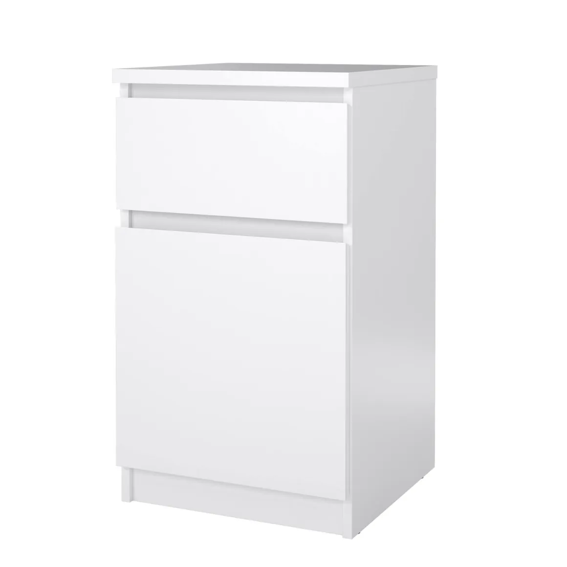 Comodino 1 ripiano bianco lucido 40x40x70h cm - Delfini