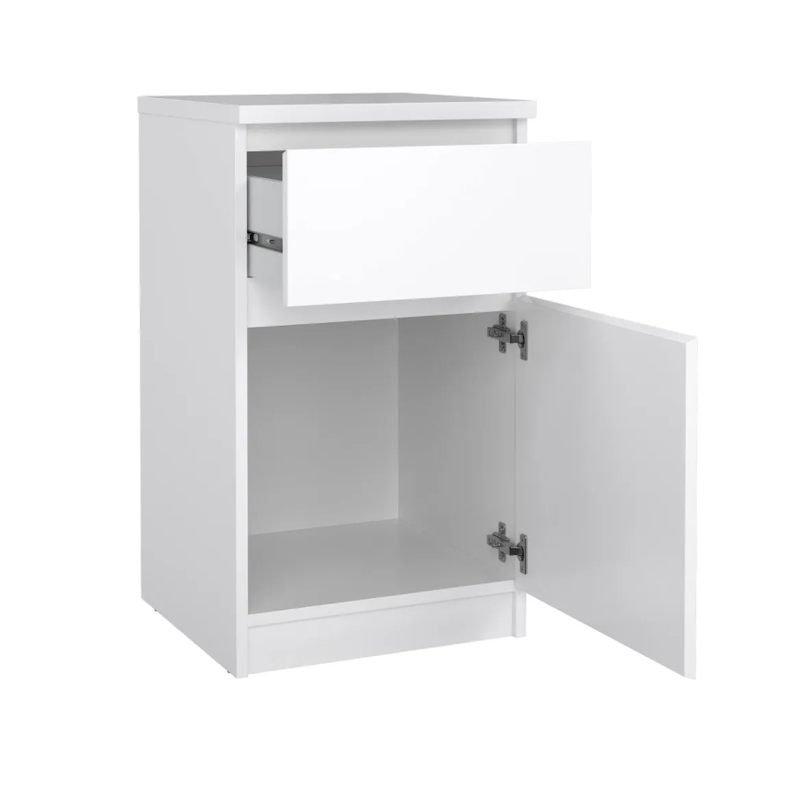 Comodino 1 ripiano bianco lucido 40x40x70h cm - Delfini