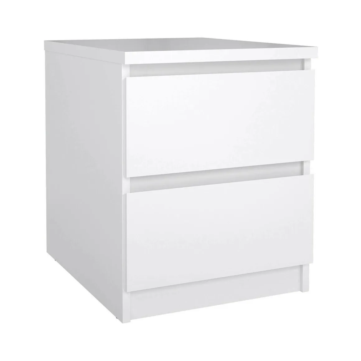 Comodini > Dmora Comodino 1 ripiano bianco lucido e rovere 45x43x55h cm - Aucuba Marrone Rovere, Bianco Lucido