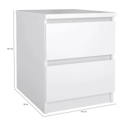 Comodini > Dmora Comodino 1 ripiano bianco lucido e rovere 45x43x55h cm - Aucuba Marrone Rovere, Bianco Lucido
